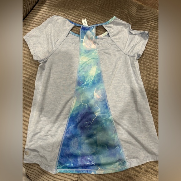 Light Blue Girl’s Athletic Top — 90 Degree by Reflex - Picture 5 of 7